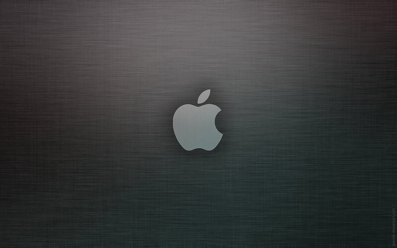 Apple logo on brushed metal
