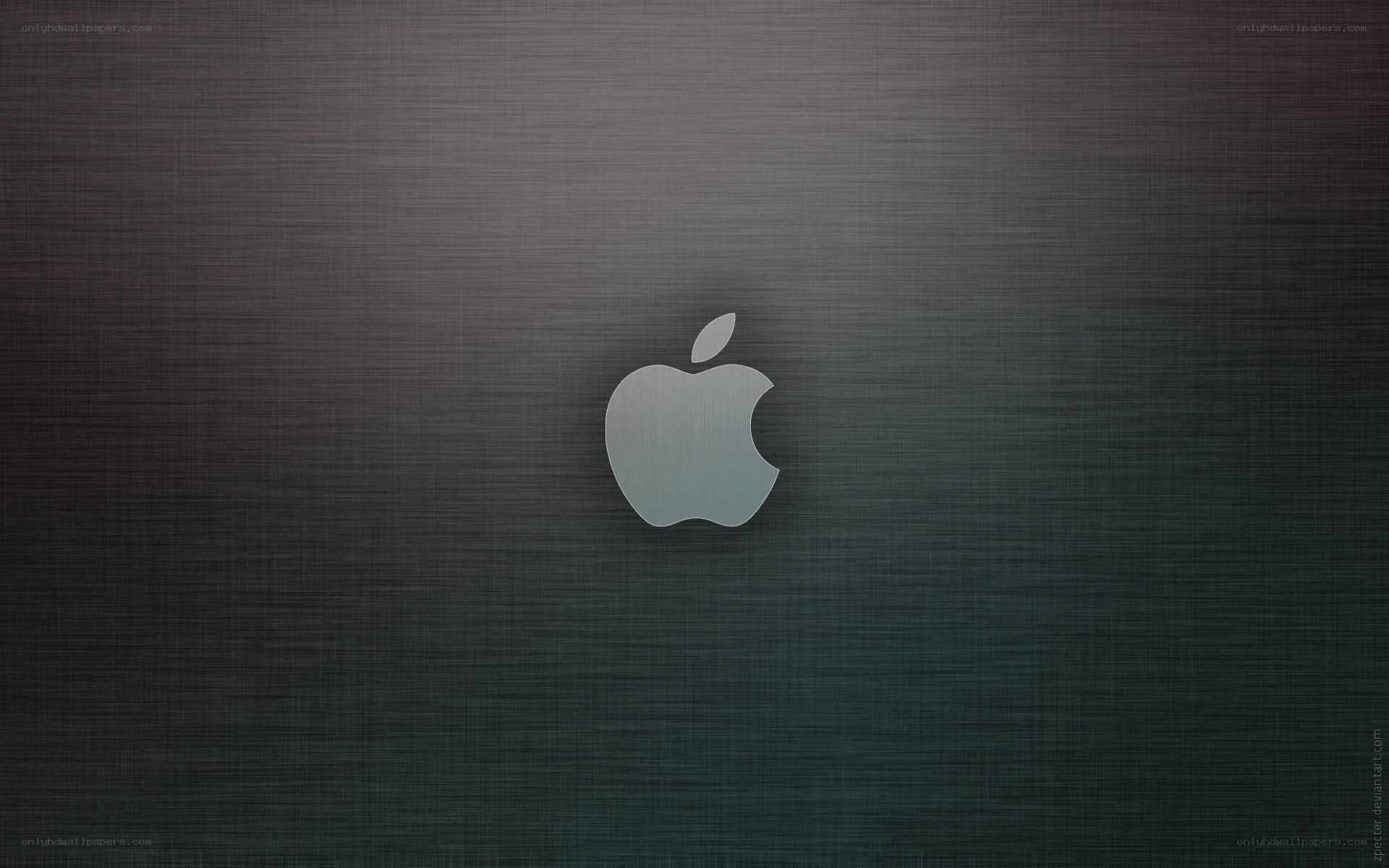 Apple logo on brushed metal