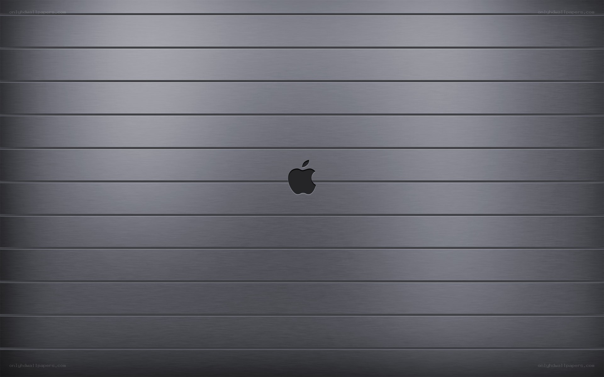 Apple logo on brushed metal