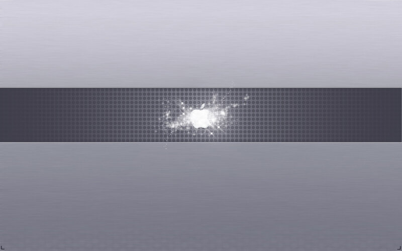 Apple logo on brushed metal