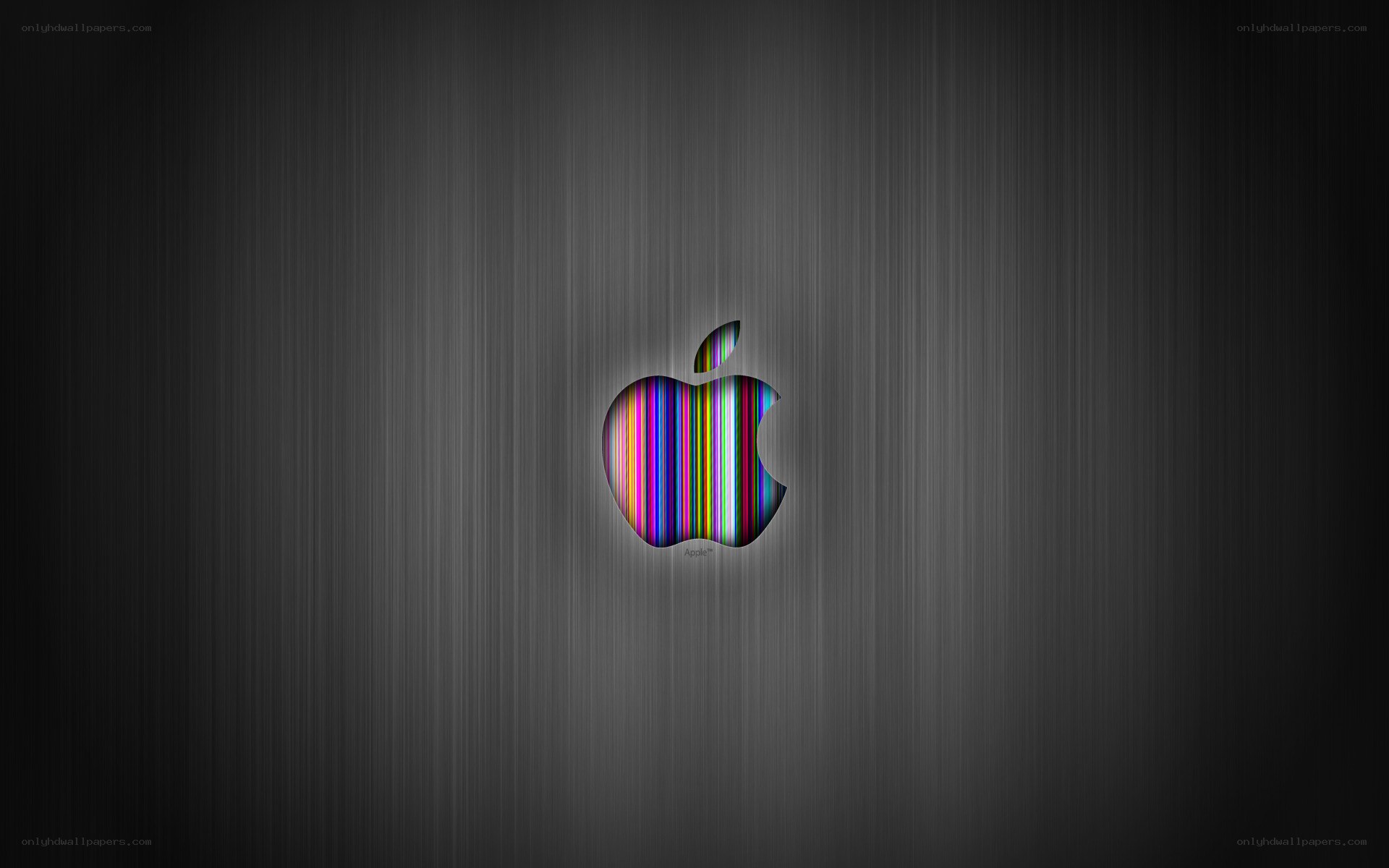 Apple logo on brushed metal
