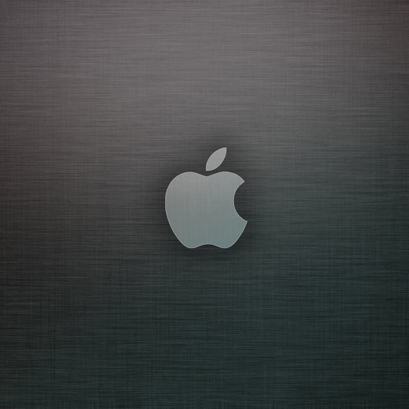 Apple logo on brushed metal