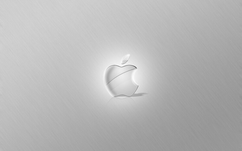 Apple logo on brushed metal