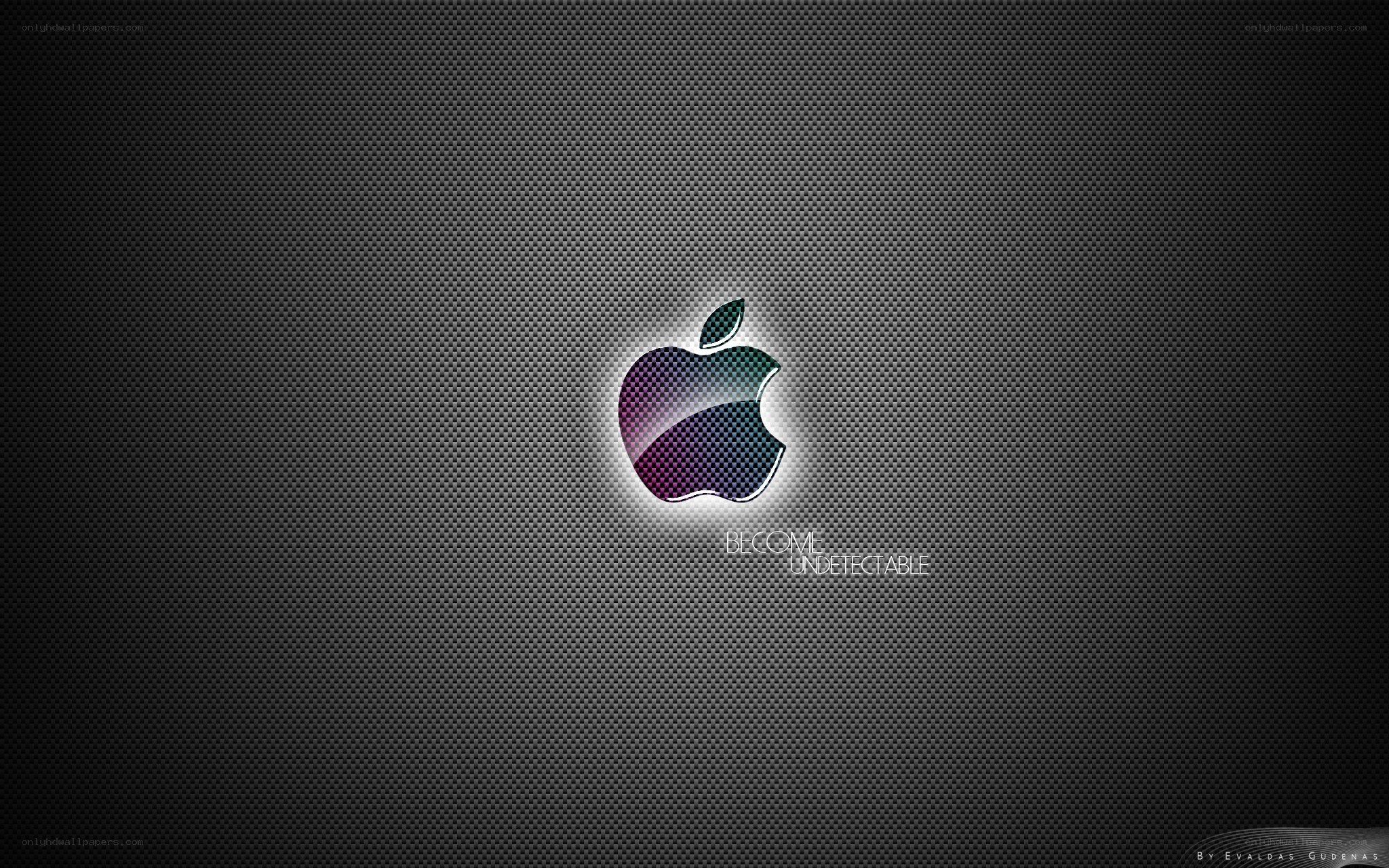 Apple logo on carbon fiber