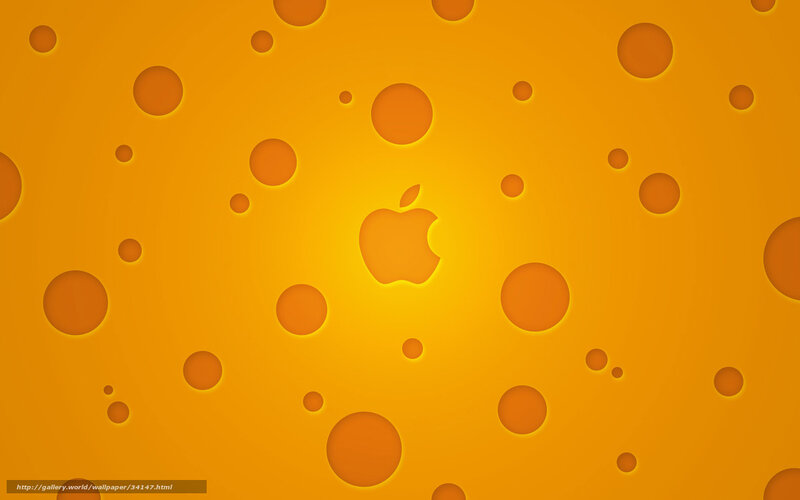 Apple logo on cheese background