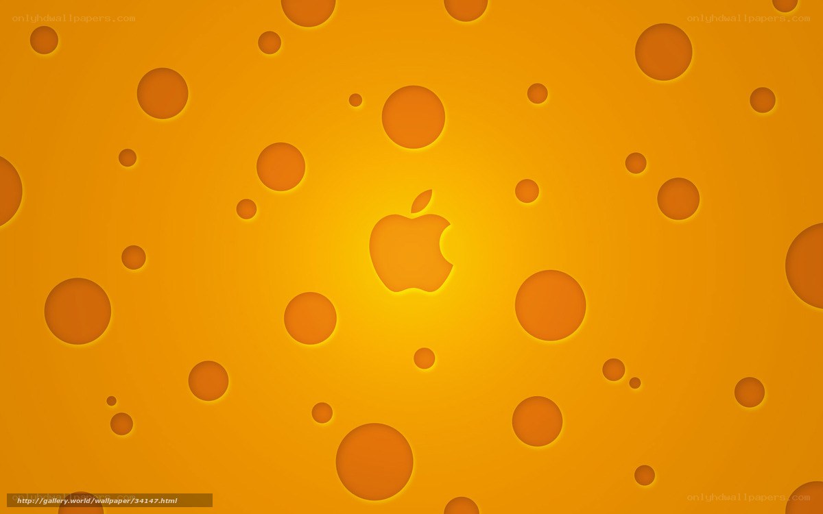 Apple logo on cheese background