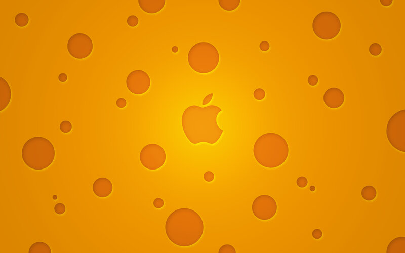 Apple Logo on Cheese — Orange, Playful