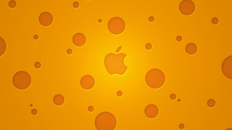 Apple Logo on Cheese — Orange