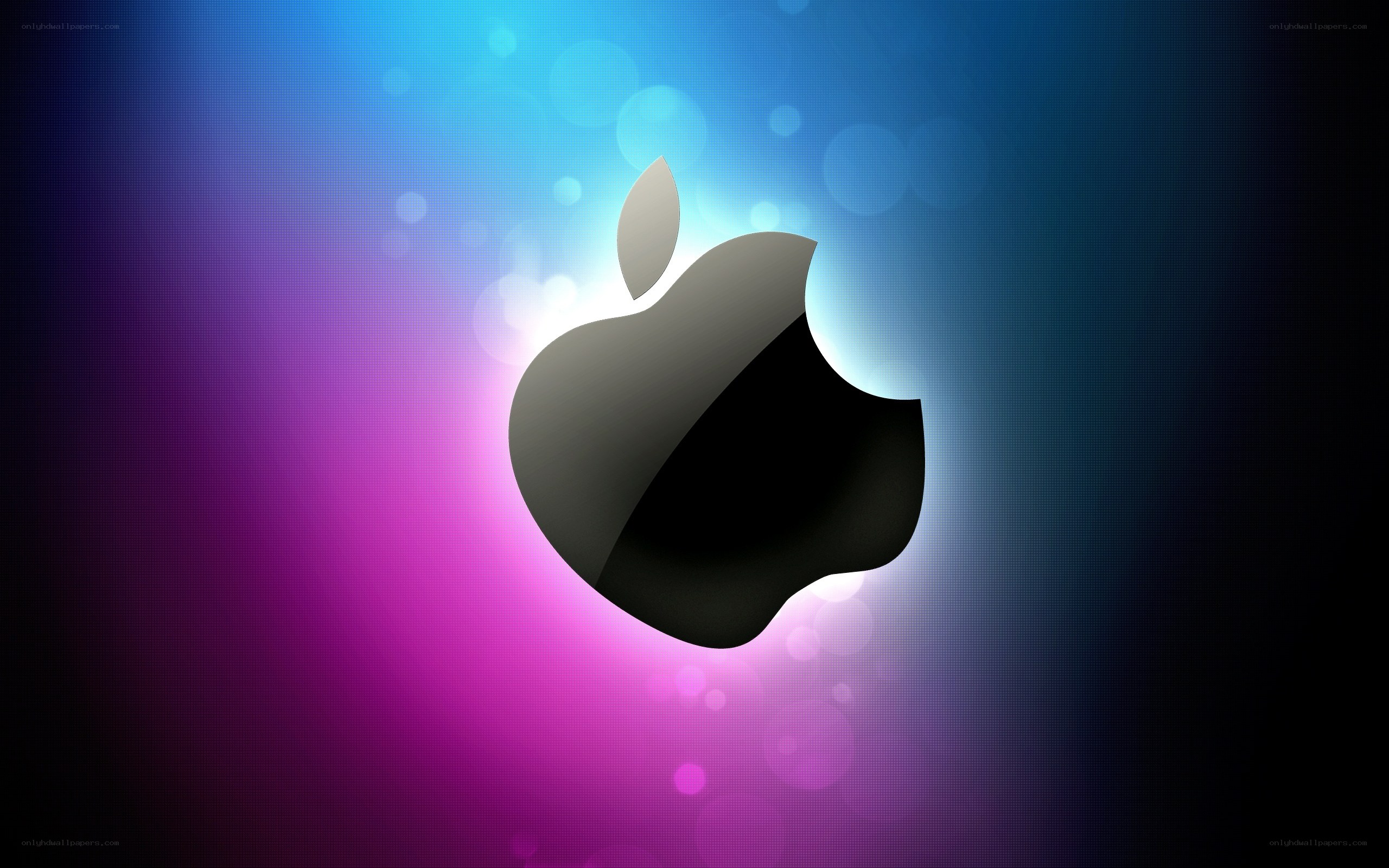 Apple logo on colorful background