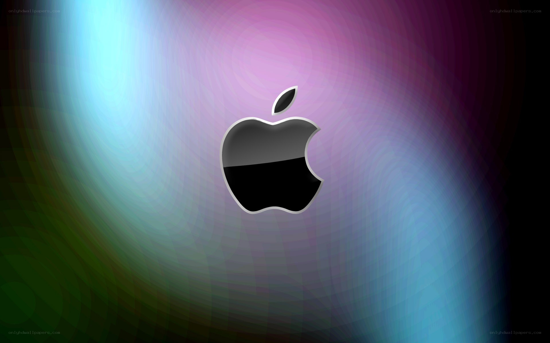 Apple logo on colorful background