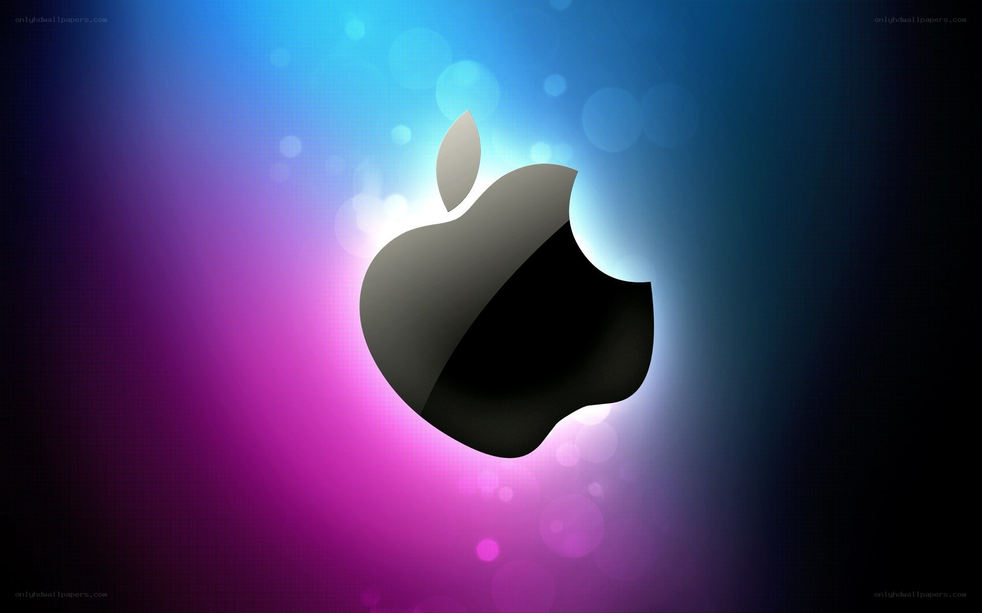 Apple logo on colorful background