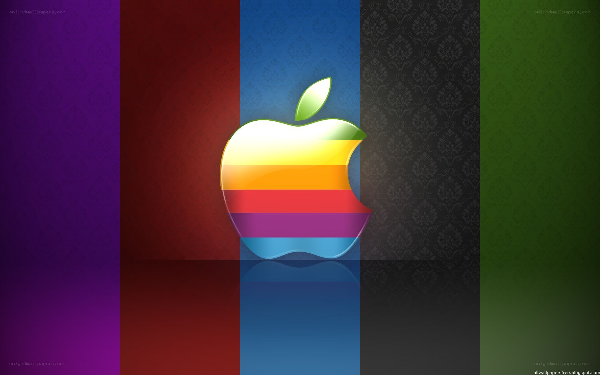 Apple logo on colorful background