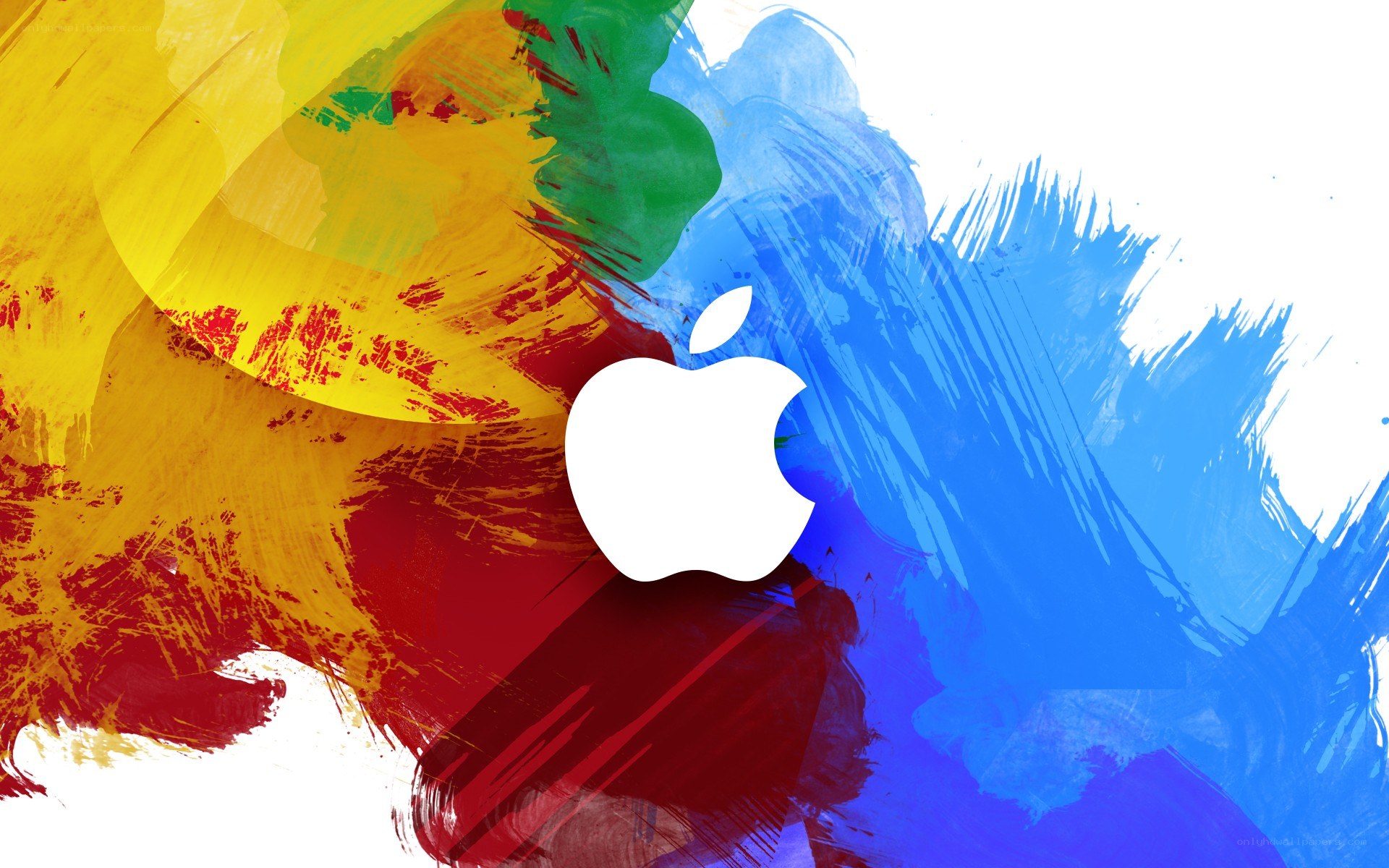 Apple logo on colorful background