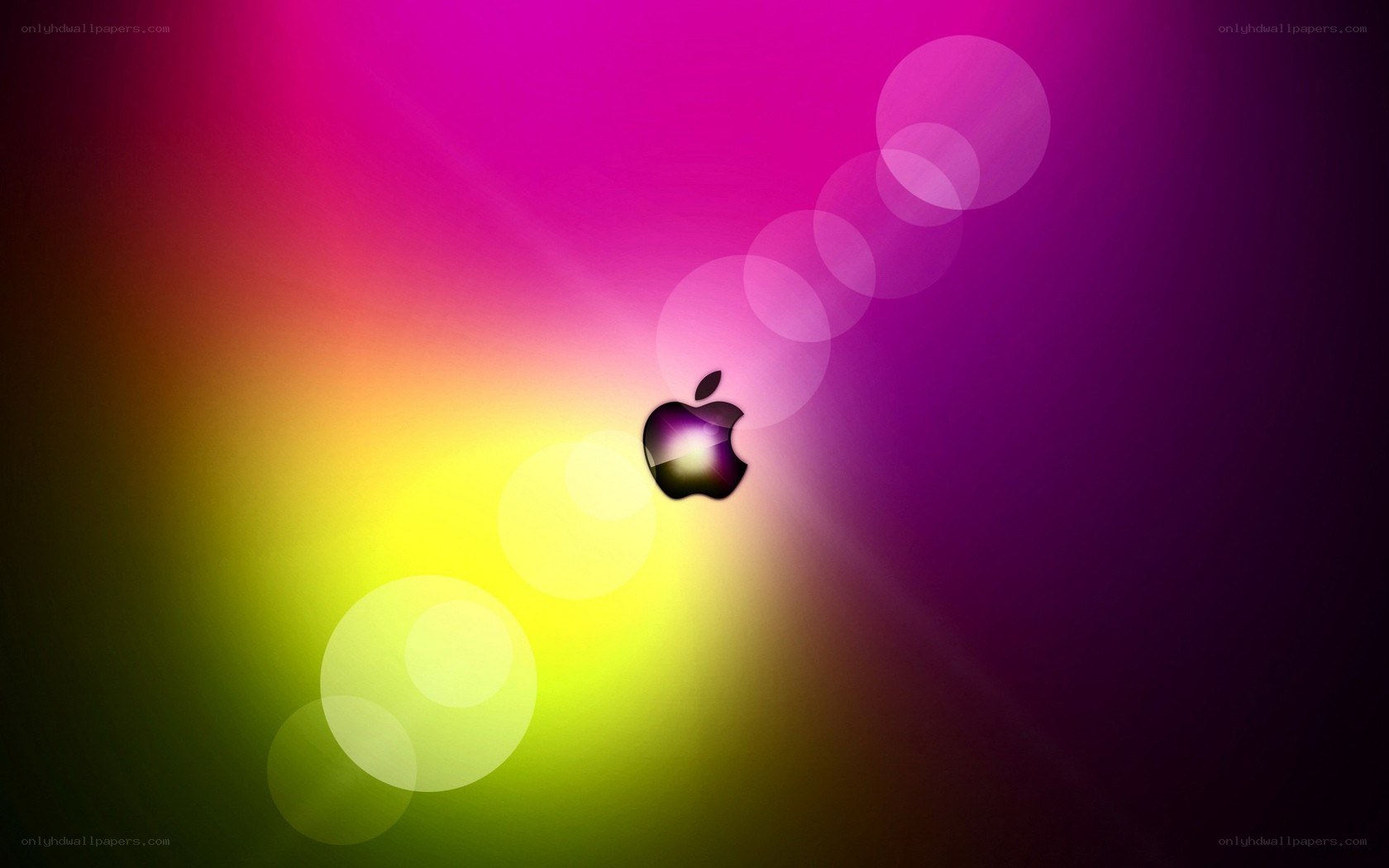 Apple logo on colorful background