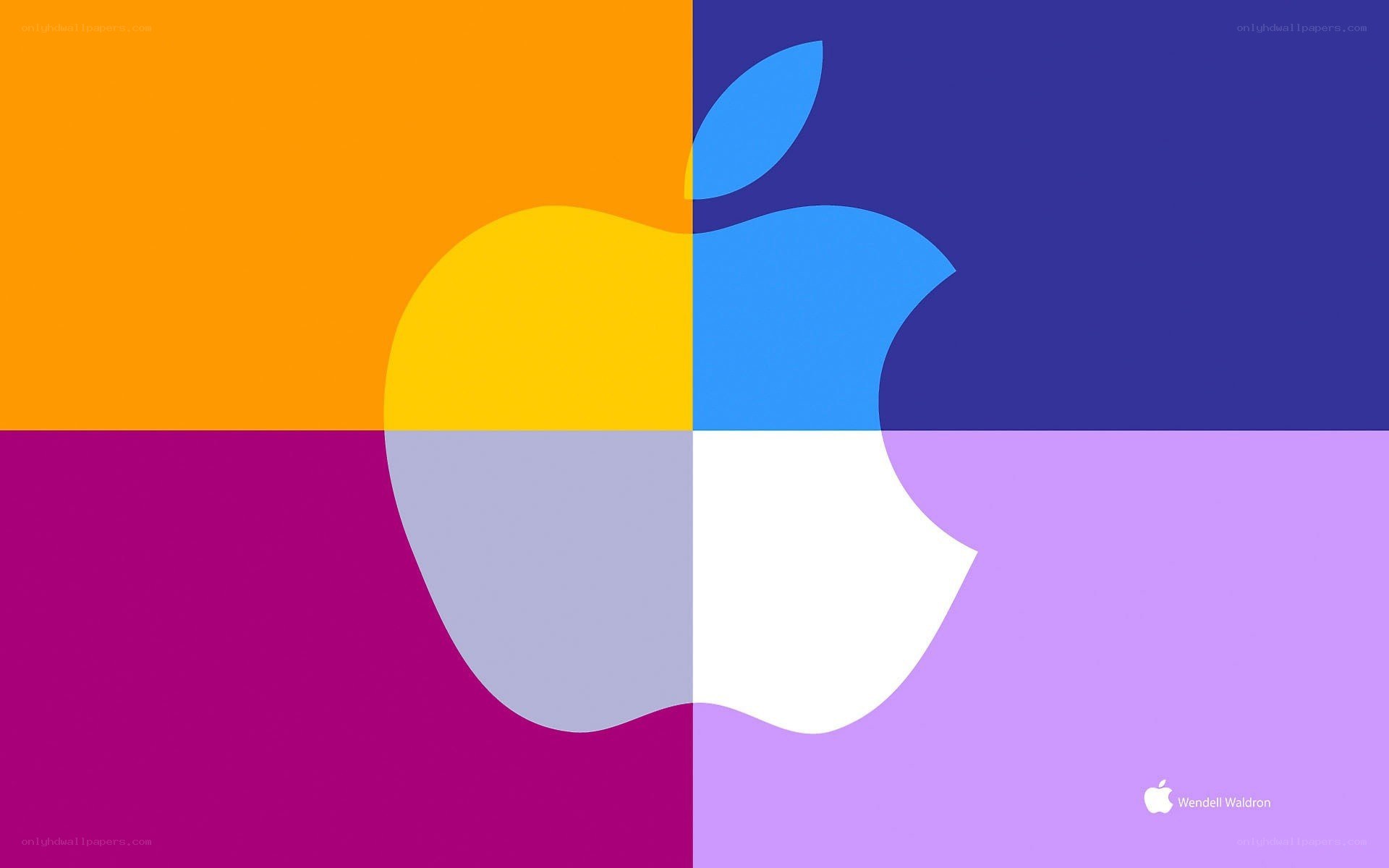 Apple logo on colorful background