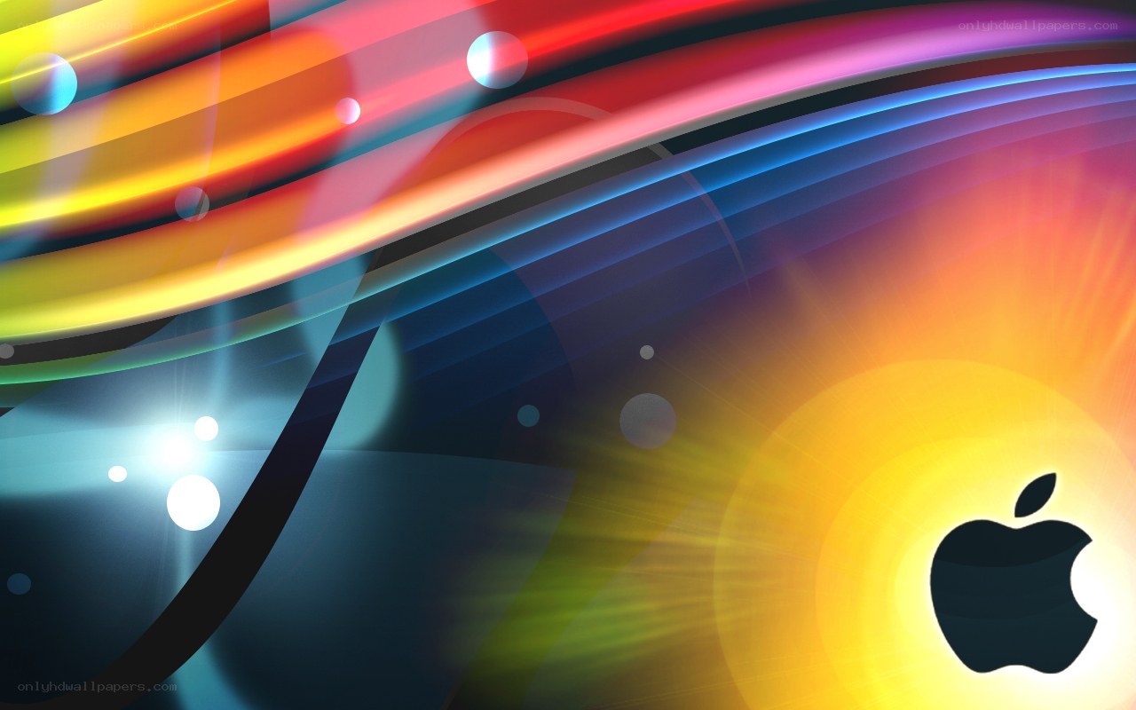 Apple logo on colorful background