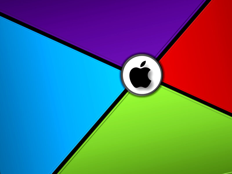 Apple logo on colorful background