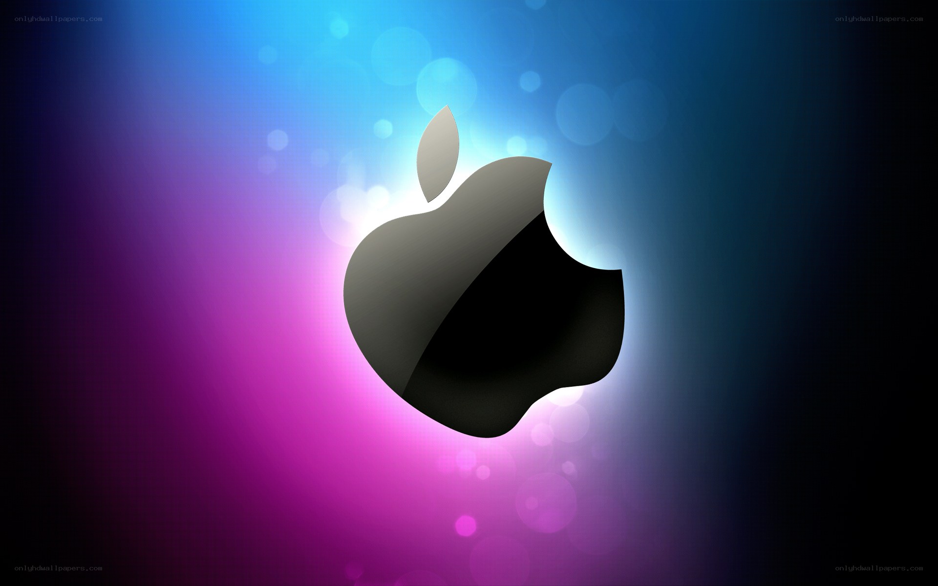 Apple logo on colorful background