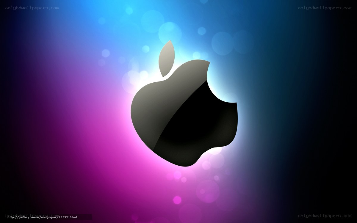 Apple logo on colorful background