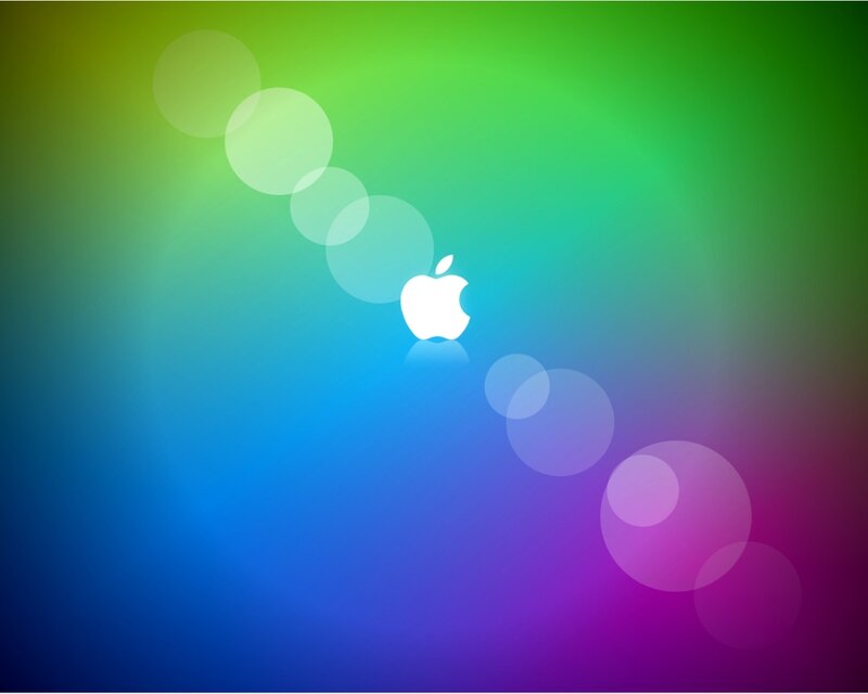 Apple logo on colorful gradient