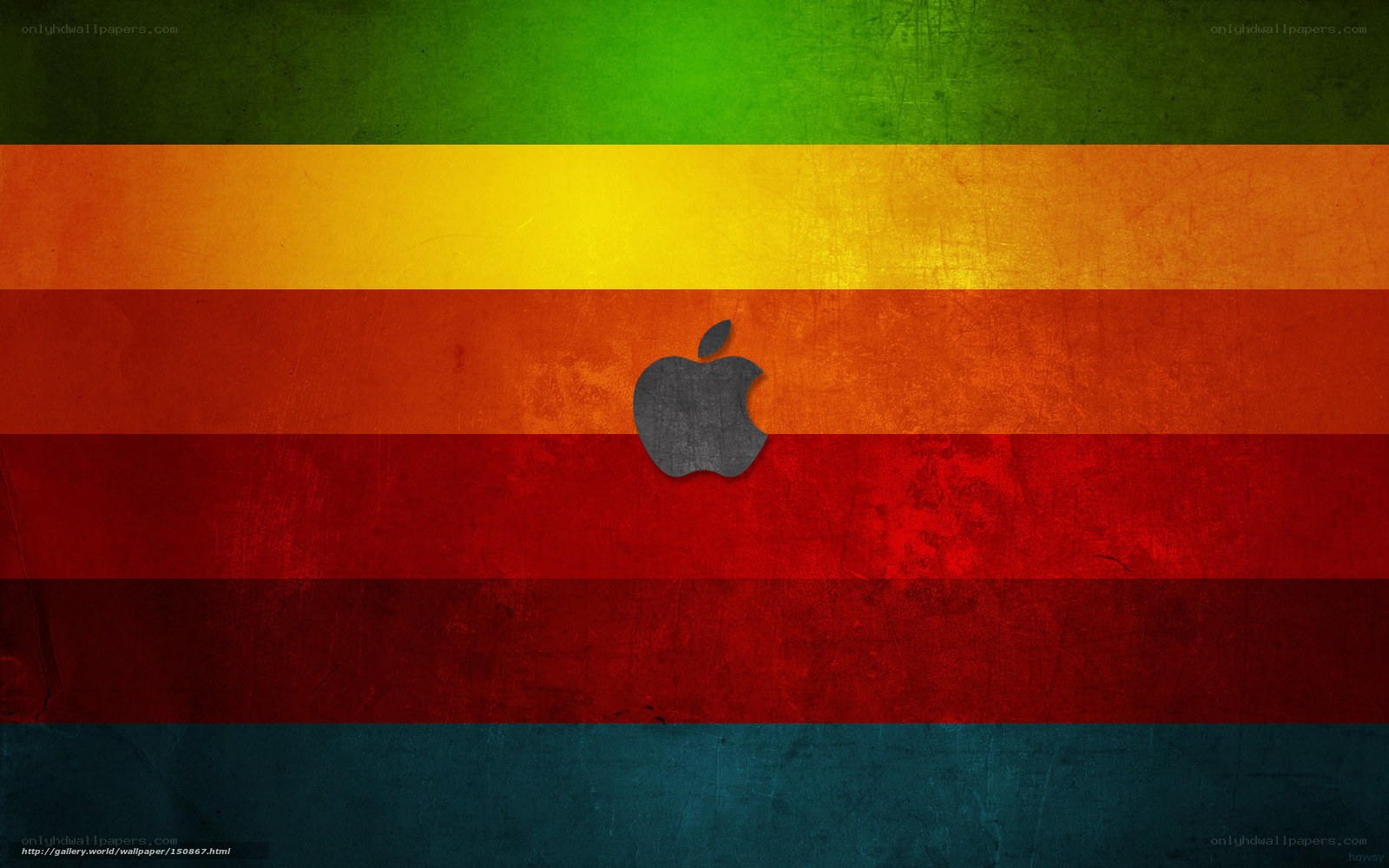 Apple logo on colorful stripes