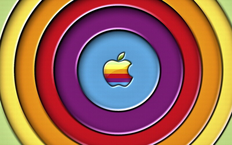 Apple Logo on Concentric Rings