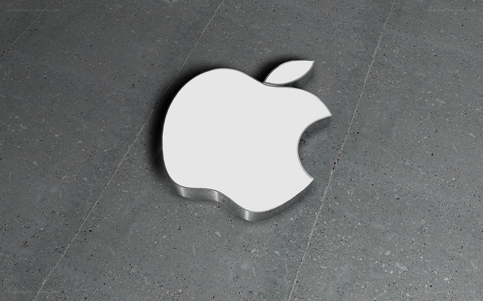Apple logo on concrete