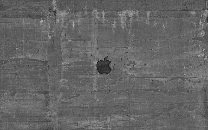 Apple Logo on Concrete — Gray, Minimalist