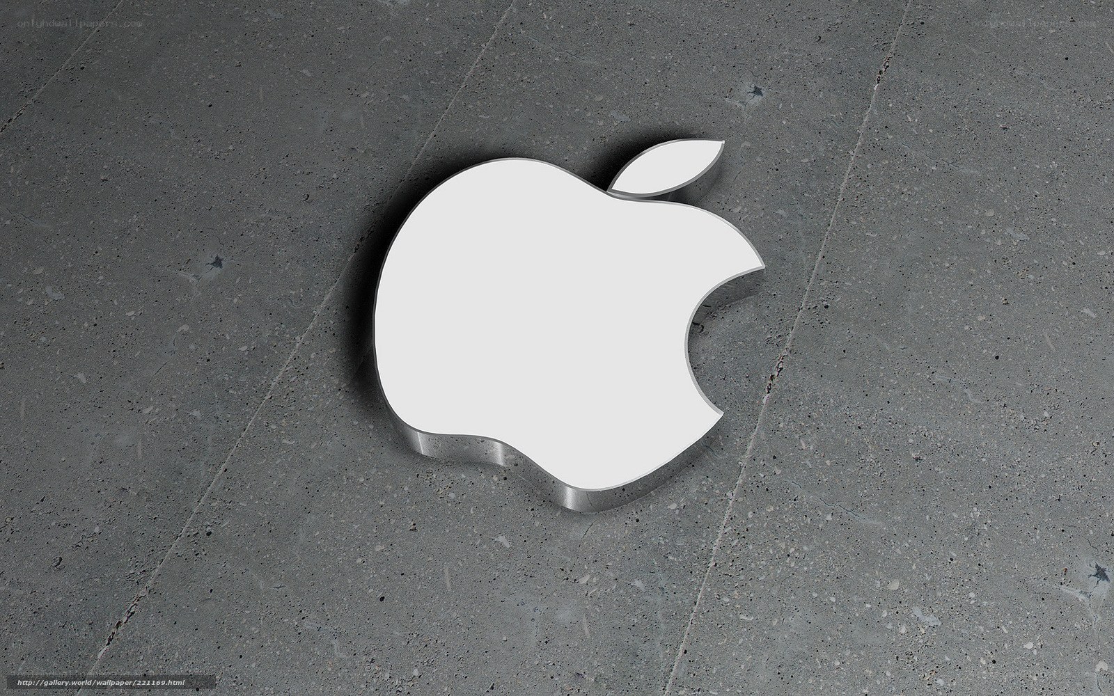 Apple logo on concrete