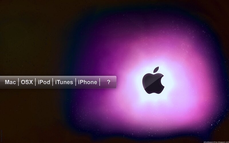 Apple logo on cosmic background