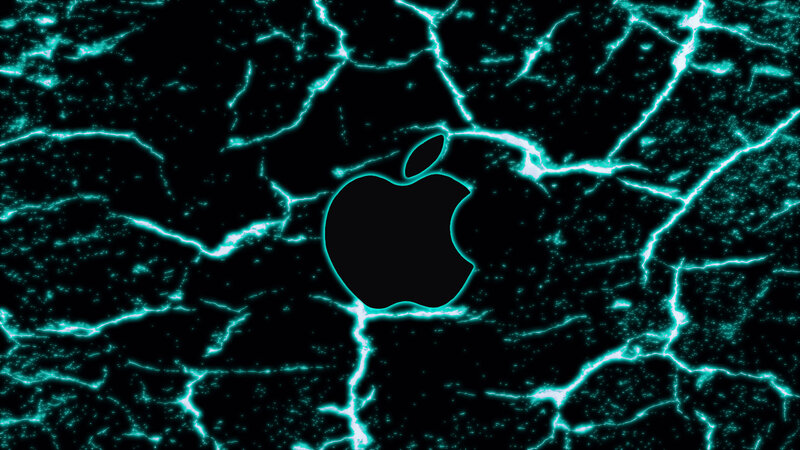 Apple Logo on Crackled Surface