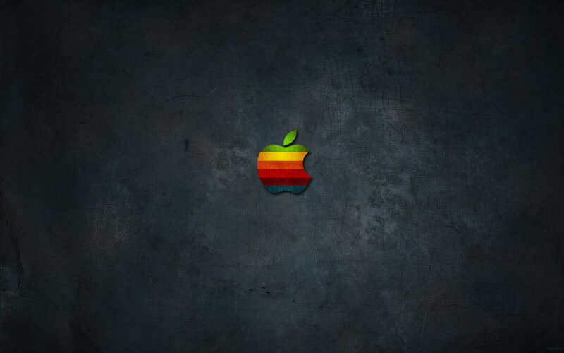 Apple logo on dark background