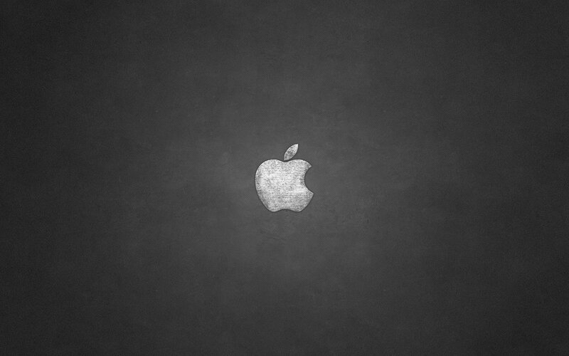Apple logo on dark background