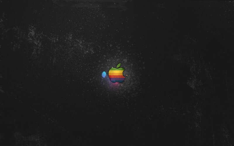 Apple logo on dark background