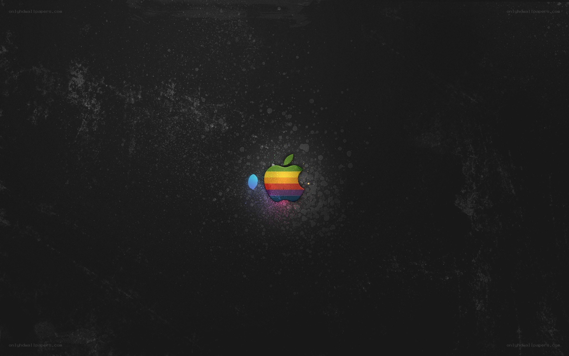 Apple logo on dark background