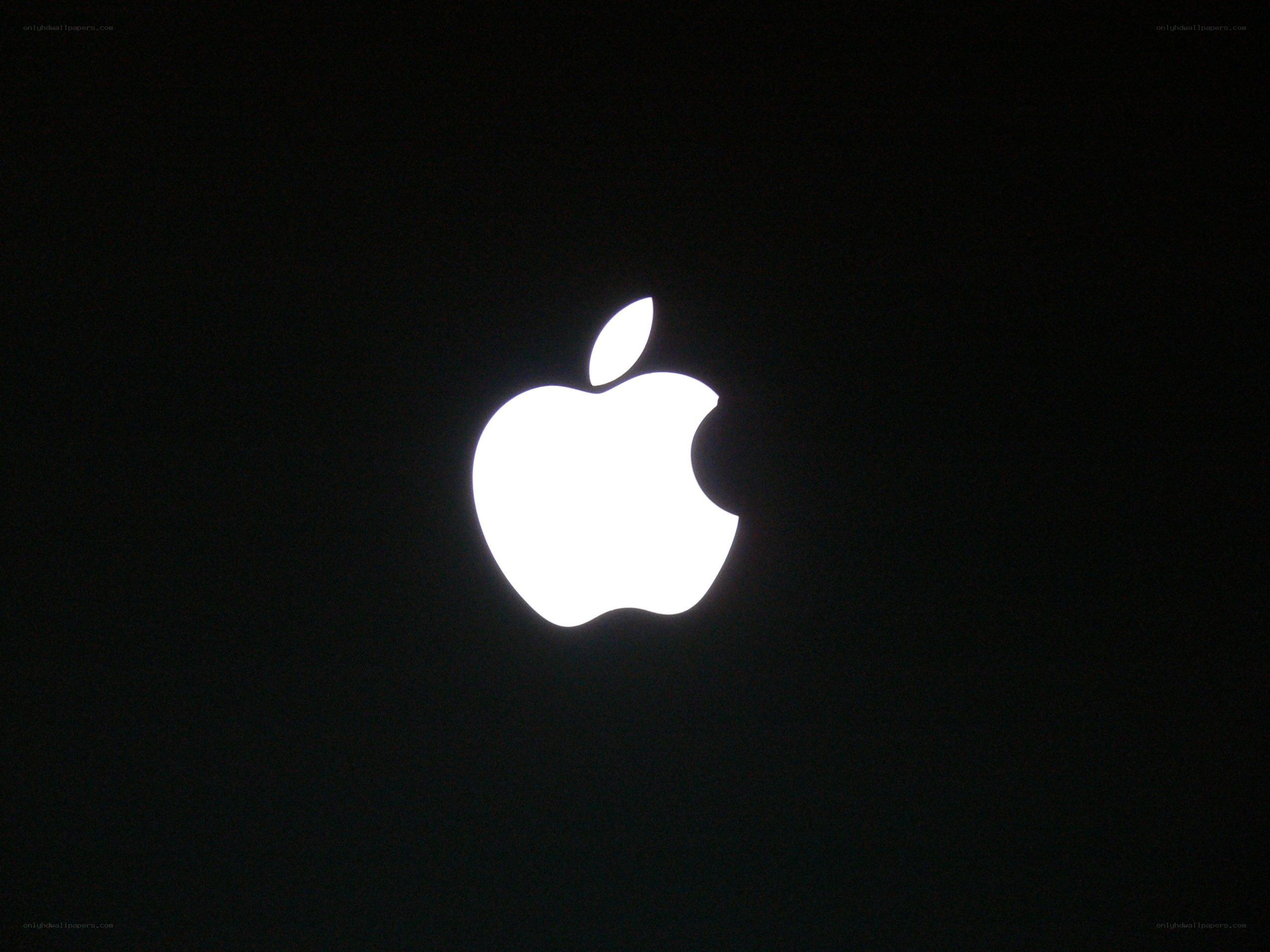 Apple logo on dark background
