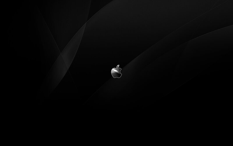 Apple logo on dark background