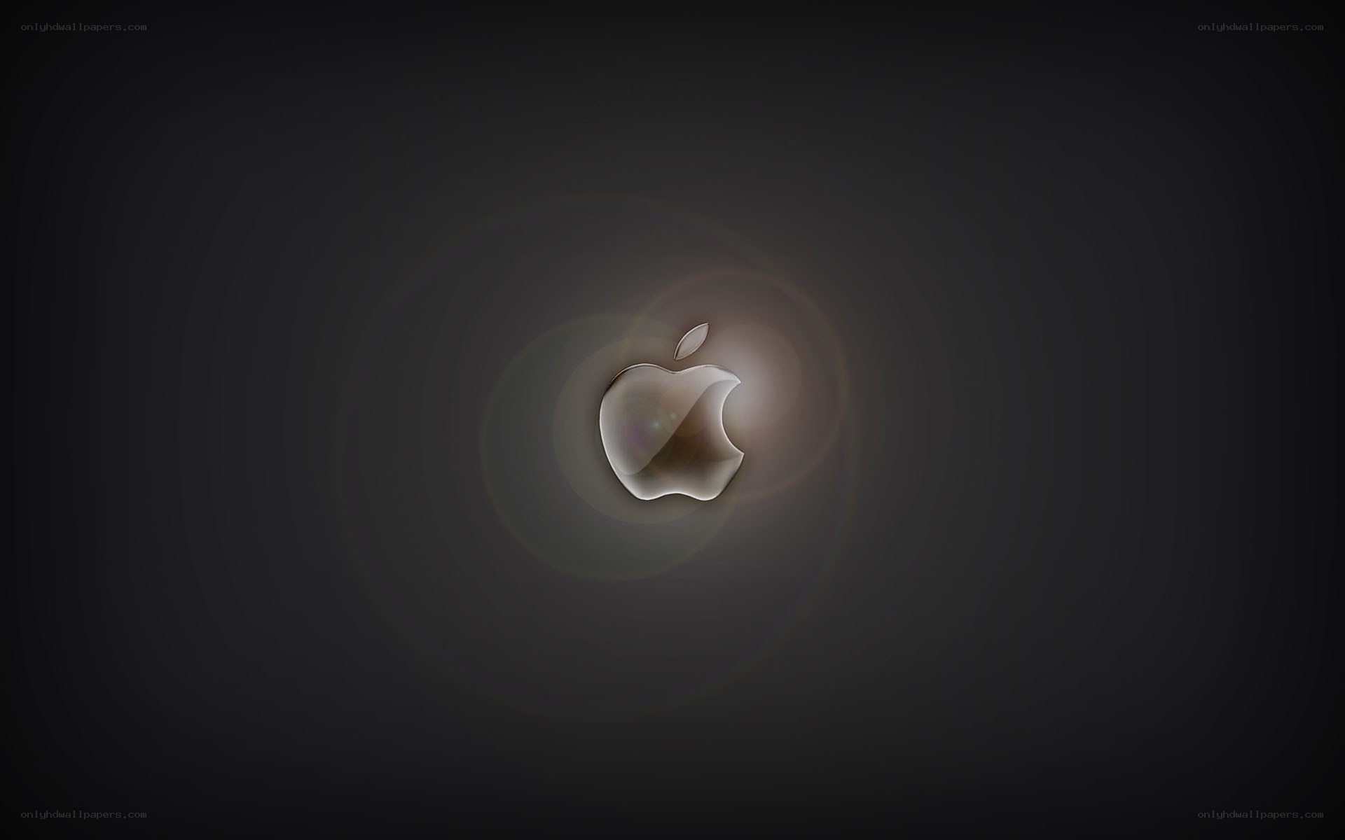 Apple logo on dark background