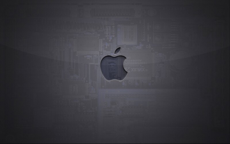 Apple logo on dark background