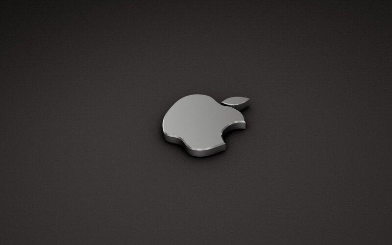 Apple logo on dark background