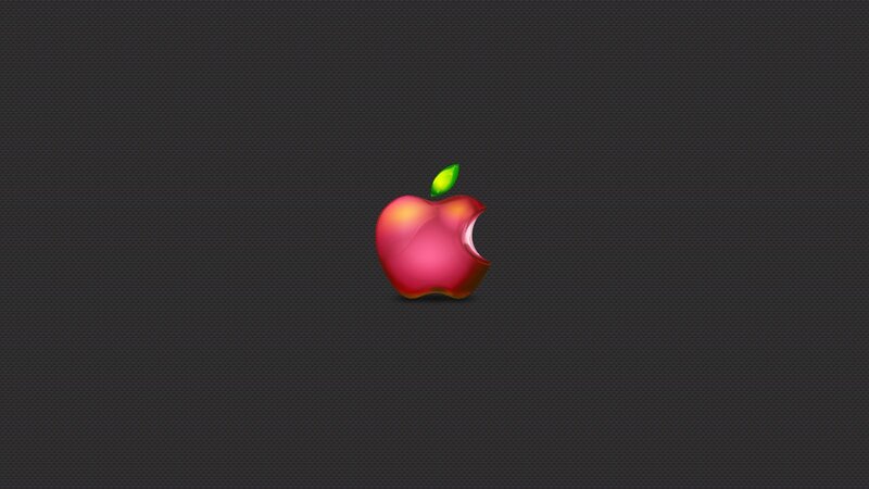Apple logo on dark background