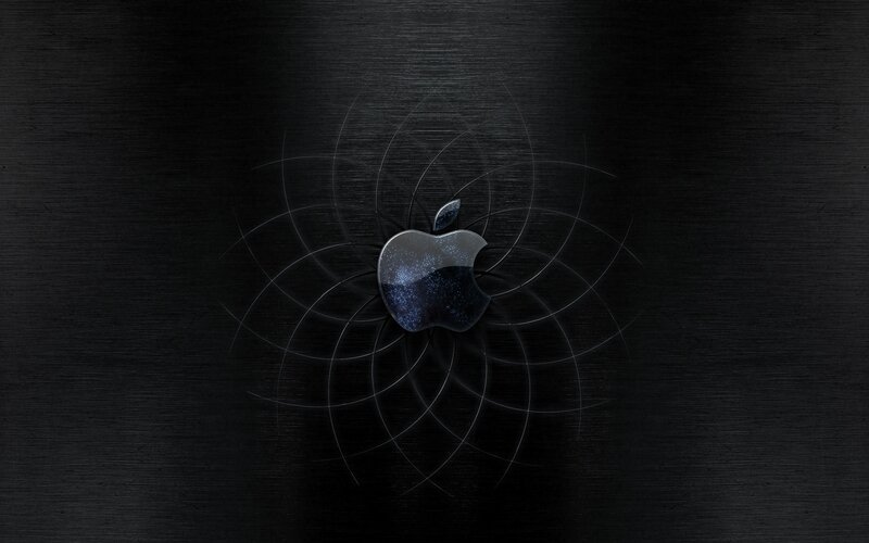 Apple logo on dark background