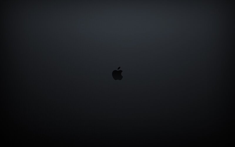 Apple logo on dark background
