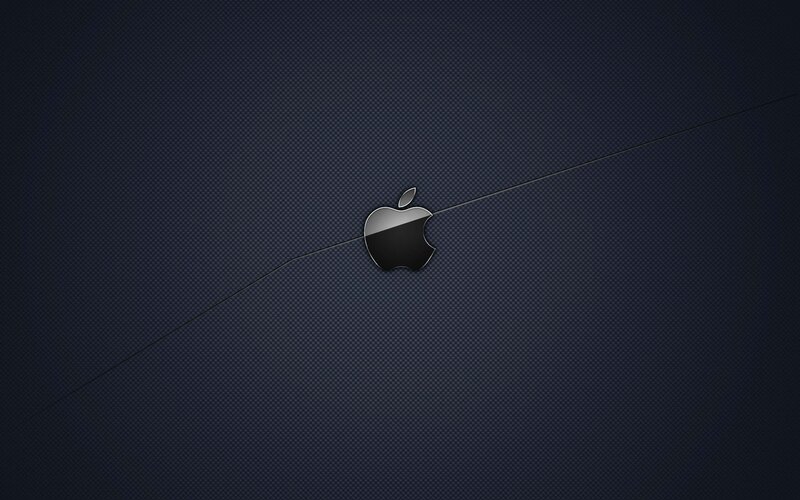 Apple logo on dark background