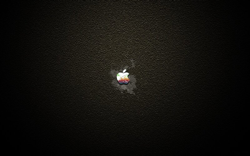Apple logo on dark background