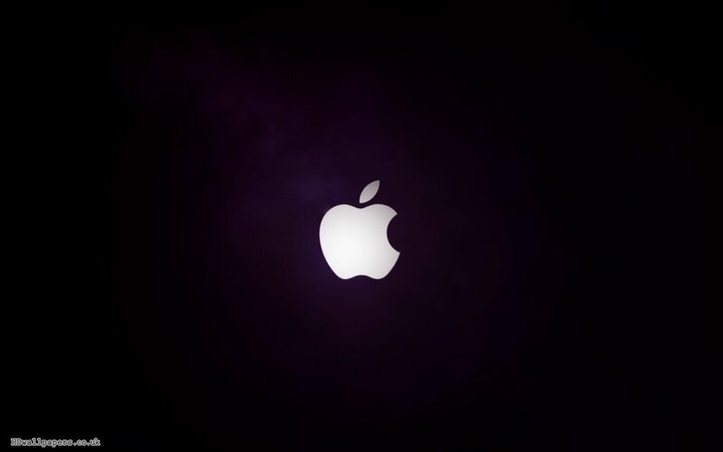 Apple logo on dark background