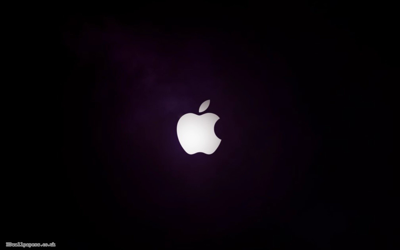 Apple logo on dark background