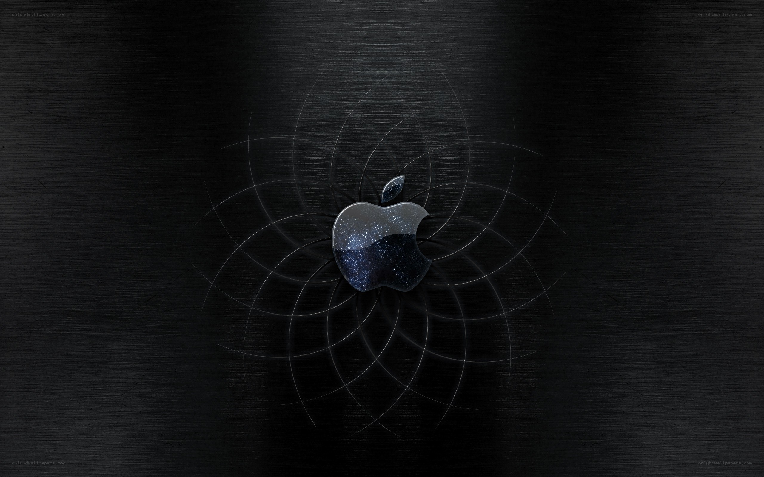 Apple logo on dark background