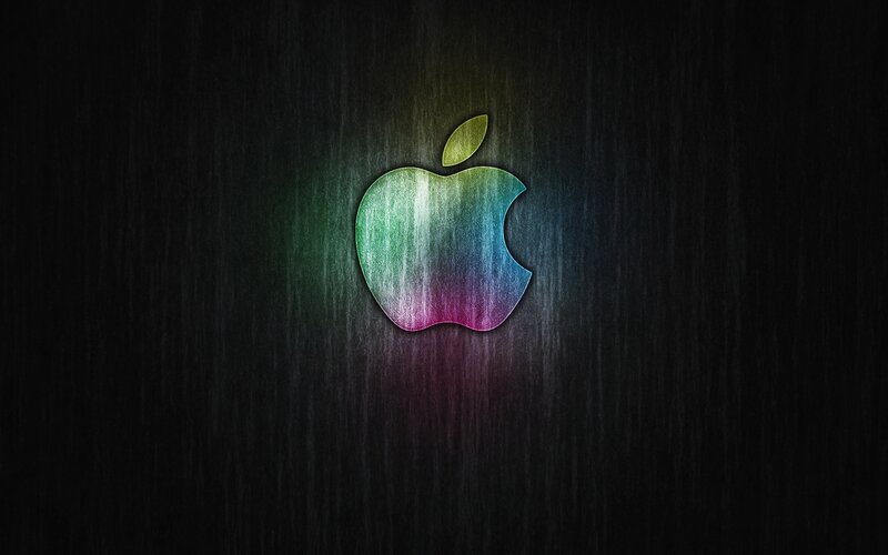 Apple Logo on Dark Background — Black, Dark, Vibrant