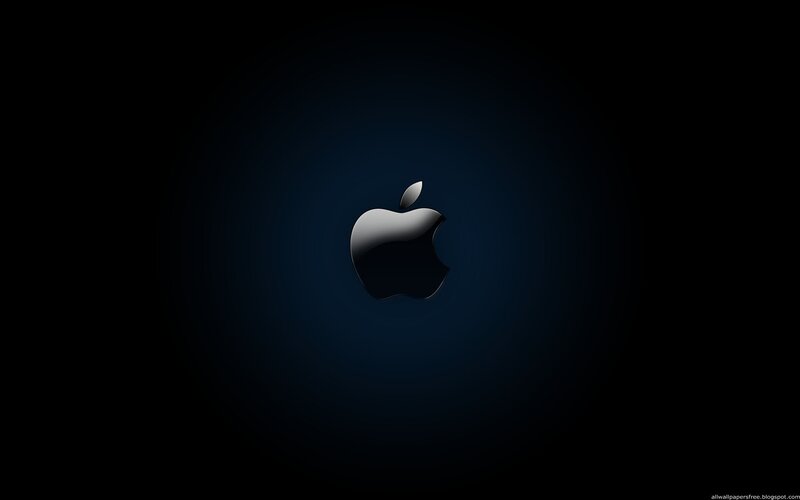 Apple Logo on Dark Background — Black, Dramatic